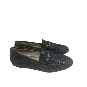 Sam Edelman loraine loafers blue crocodile embossed finished